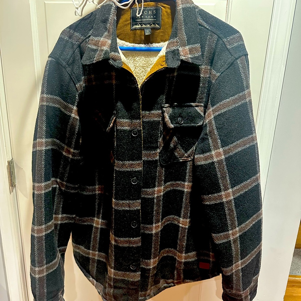 Sherpa lined wool jacket